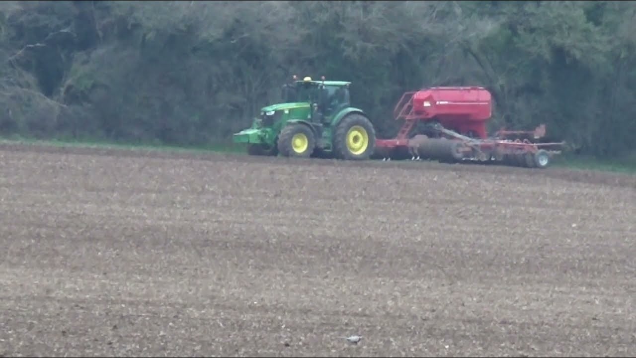Drilling peas 2021 John Deere 6250r and horsch