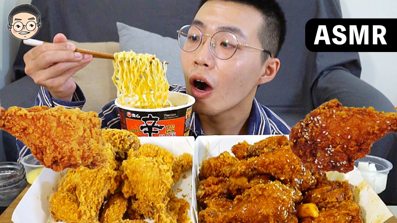 [MUKBANG ASMR]吃播NENE CHICKEN 韓式炸雞，네네치킨｜FRIED CHICKEN EATING SHOW｜挑嘴男ASMR