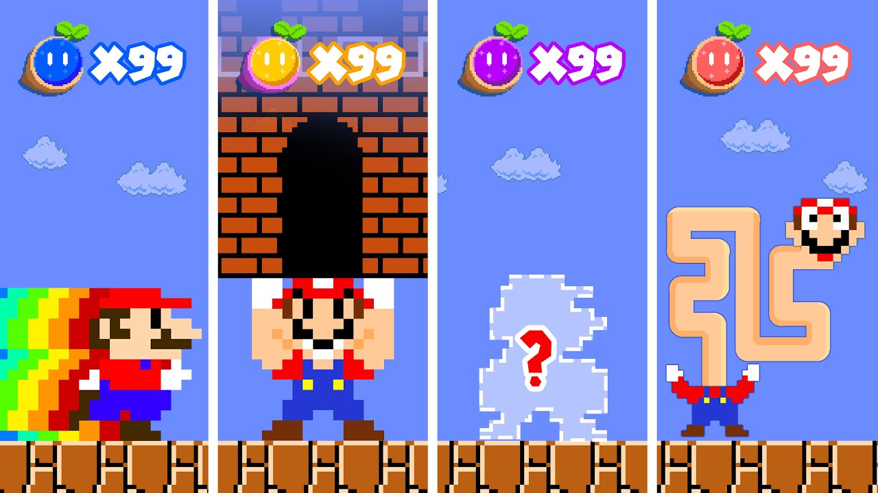 Mario STRETCHES but Every Seed Makes Mario Becomes Stretches Infinitely| POWER-UP MARIO