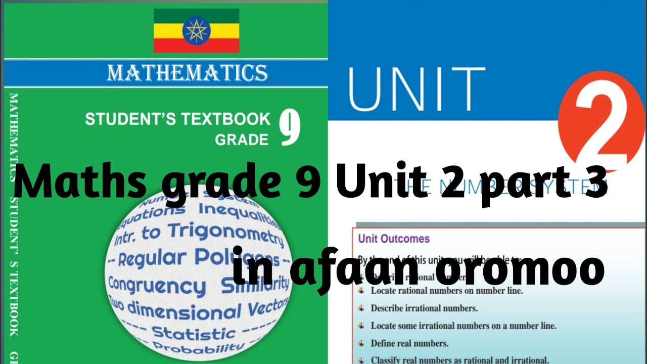 Mathematics grade 9 unit 2 part 3 in Afaan Oromoo