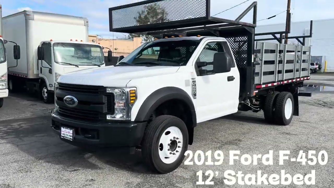 2019 FORD F-450 REG CAB 12' STAKEBED W/ OVERCAB BASKET001-04690