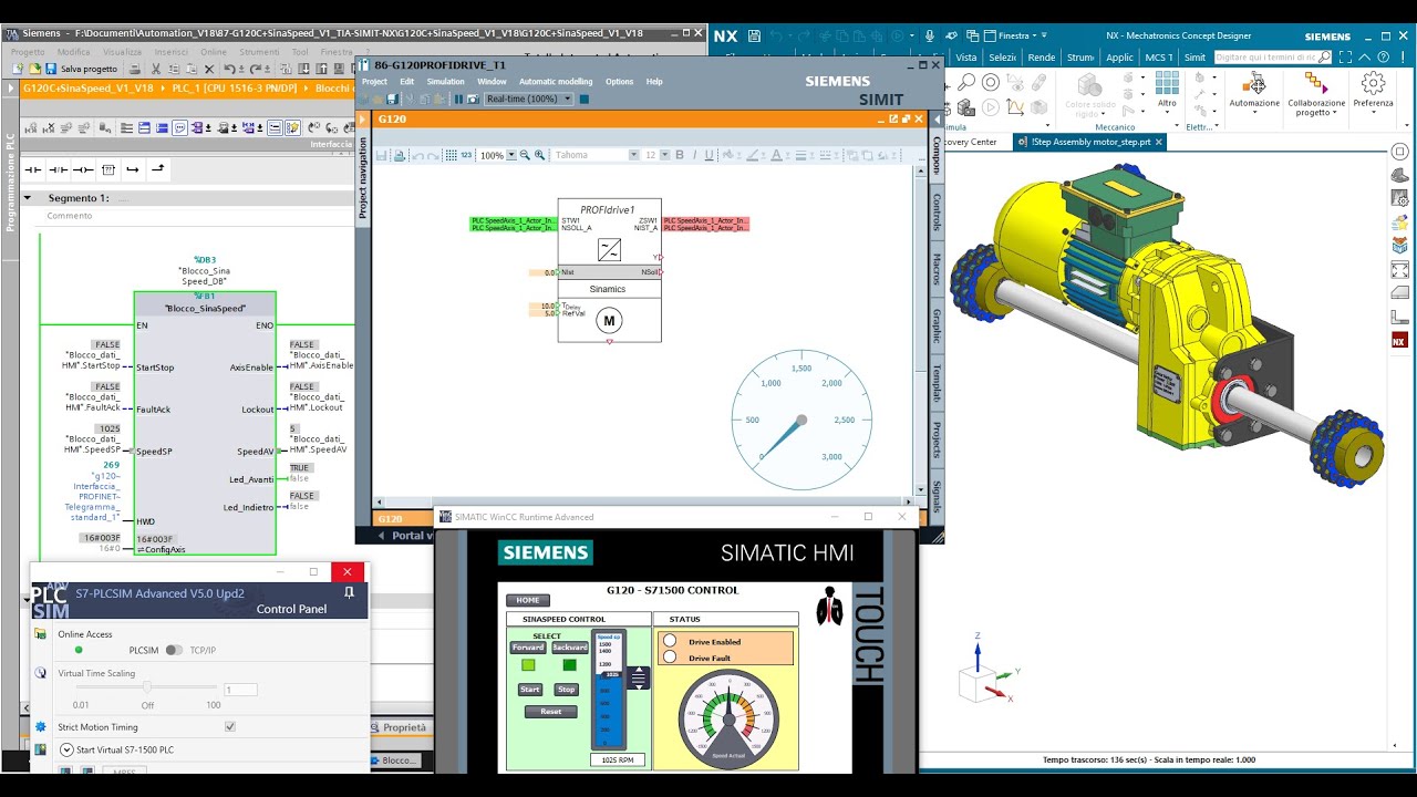 DEMO - Programmare e simulare SINA_SPEED e G120 con SIMIT- NX MCD TiaPortal