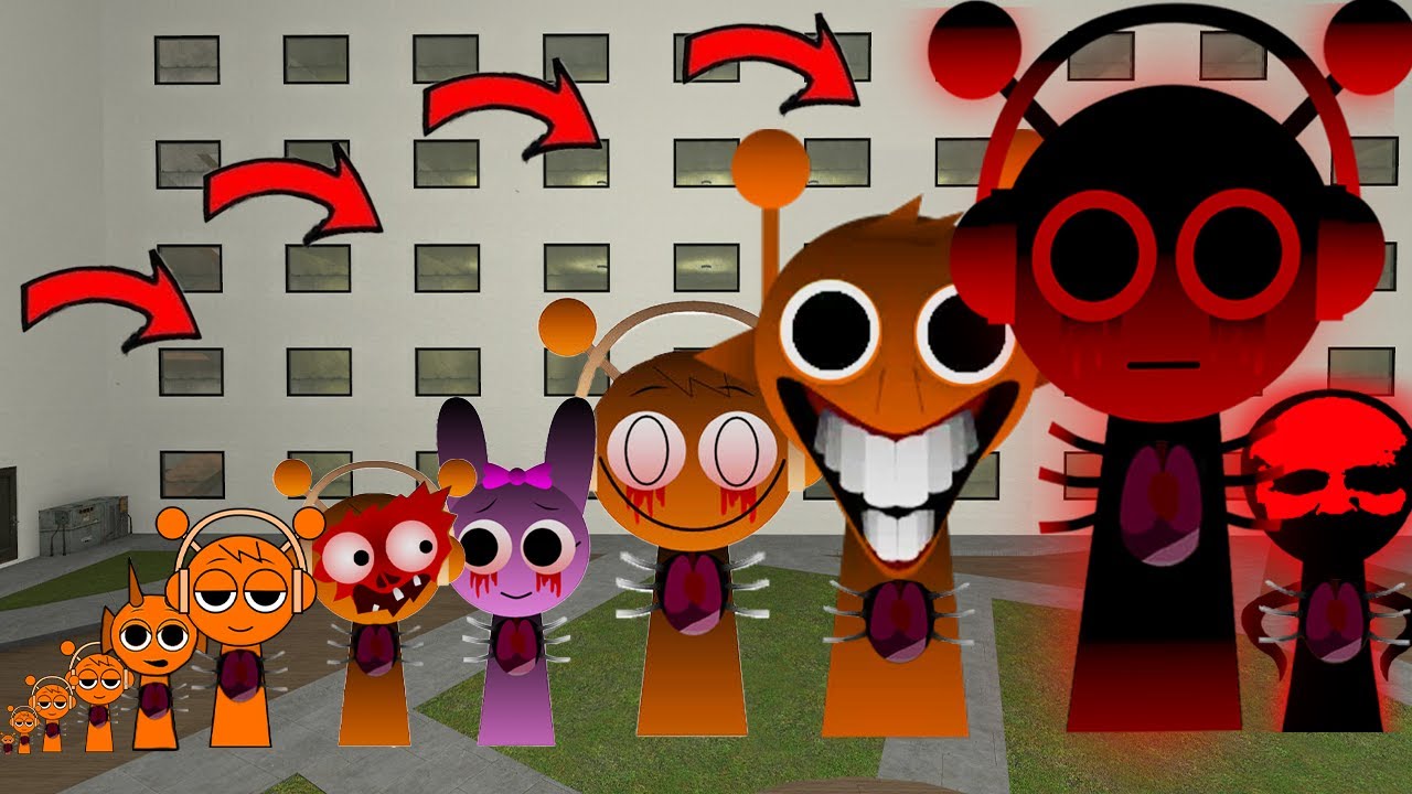 All the Sizes Of Nightmare Sprunki Oren and Simon want me to help them in Gmod