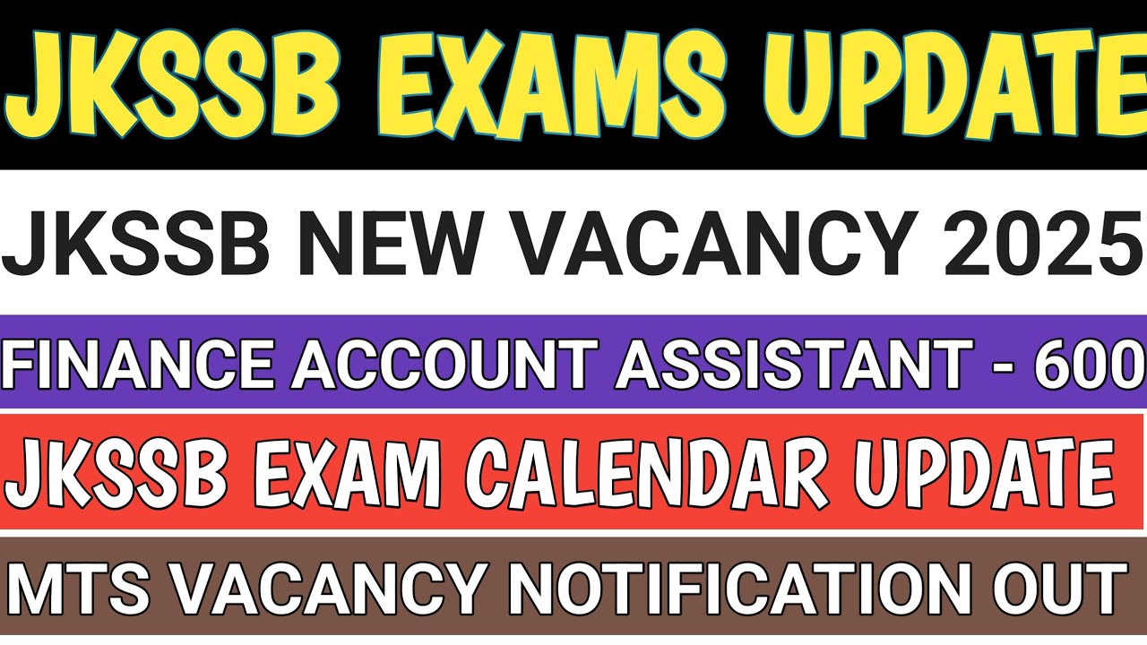 Jkssb new vacancy 2025 | jkssb exam calendar 2025 | jkssb update today | jkssb  mts vacancy 2025