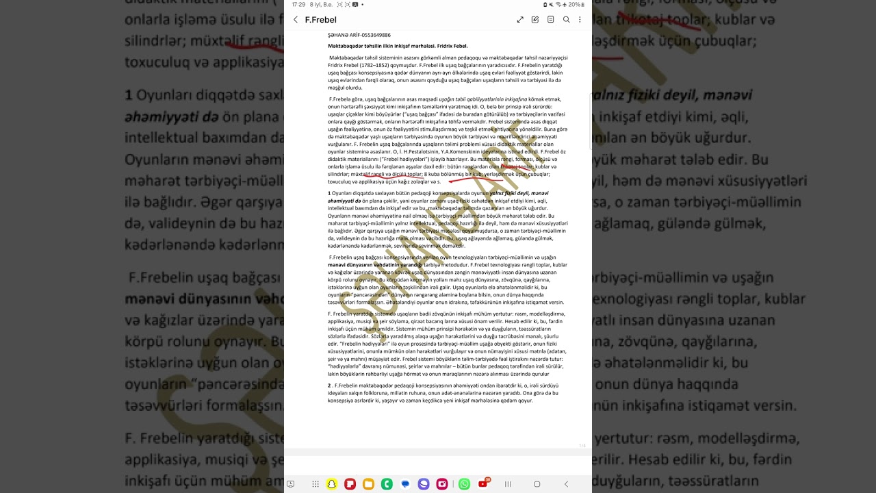 Fridrix Frebel yenilik izah ve testi terbiyechiler ucun Şehane Arif Wp0553649886