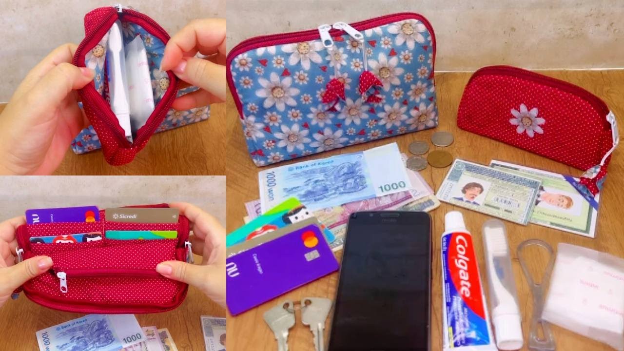Como fazer KIT ENCANTO (mini Necessaire e Necessaire Carteira Encanto) muito Fácil -com Molde Grátis
