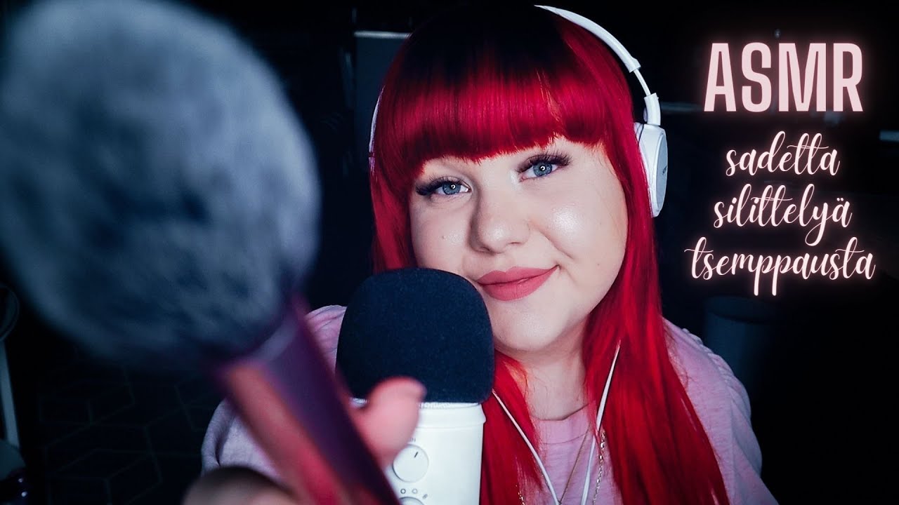 ASMR SUOMI 💗💧Tsemppaan ja silittelen sua sateella 💗💧 Kasvojen ja mikin sivelyä, naputtelua, ropinaa