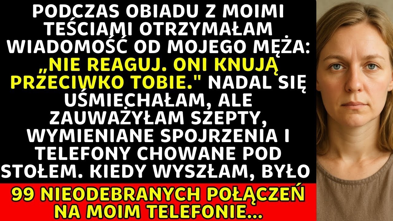 Podczas obiadu u teściów mąż wyszeptał: „Nie reaguj… Oni knują coś przeciwko tobie”...