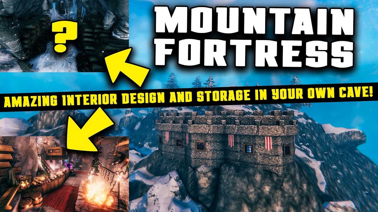 This Mountain Fortress Has the Perfect Cave Interior & Storage | Valheim