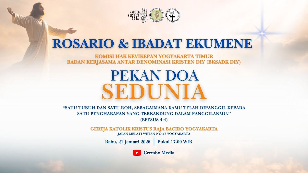 Rosario & Ibadat Ekumene Pekan Doa Sedunia | Rabu, 21 Januari 2026 | Gereja Kristus Raja Baciro