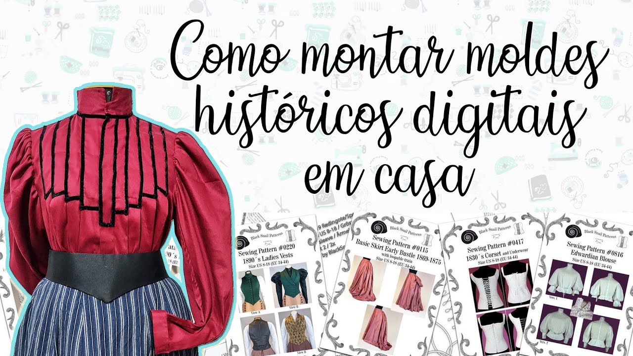 Técnicas de Costura Histórica | ✂ COMO MONTAR MOLDES HISTÓRICOS EM PDF