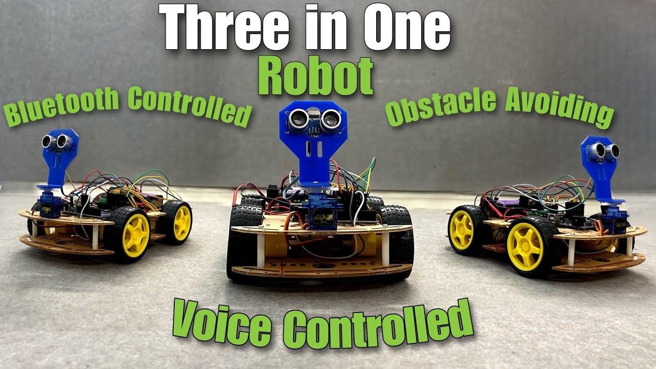 Ultimate 3-in-1 Robot: Control with Bluetooth, Voice, and Obstacle Detection