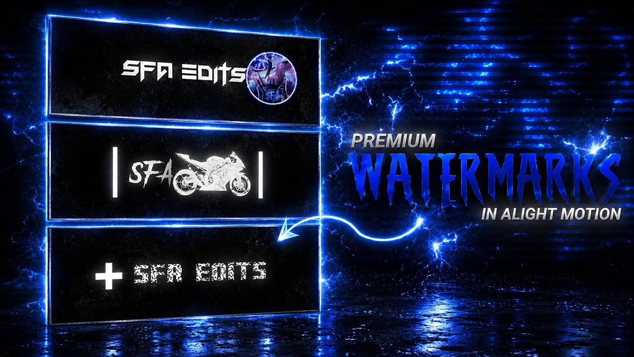 Premium white line watermarks on alight motion (+ preset)