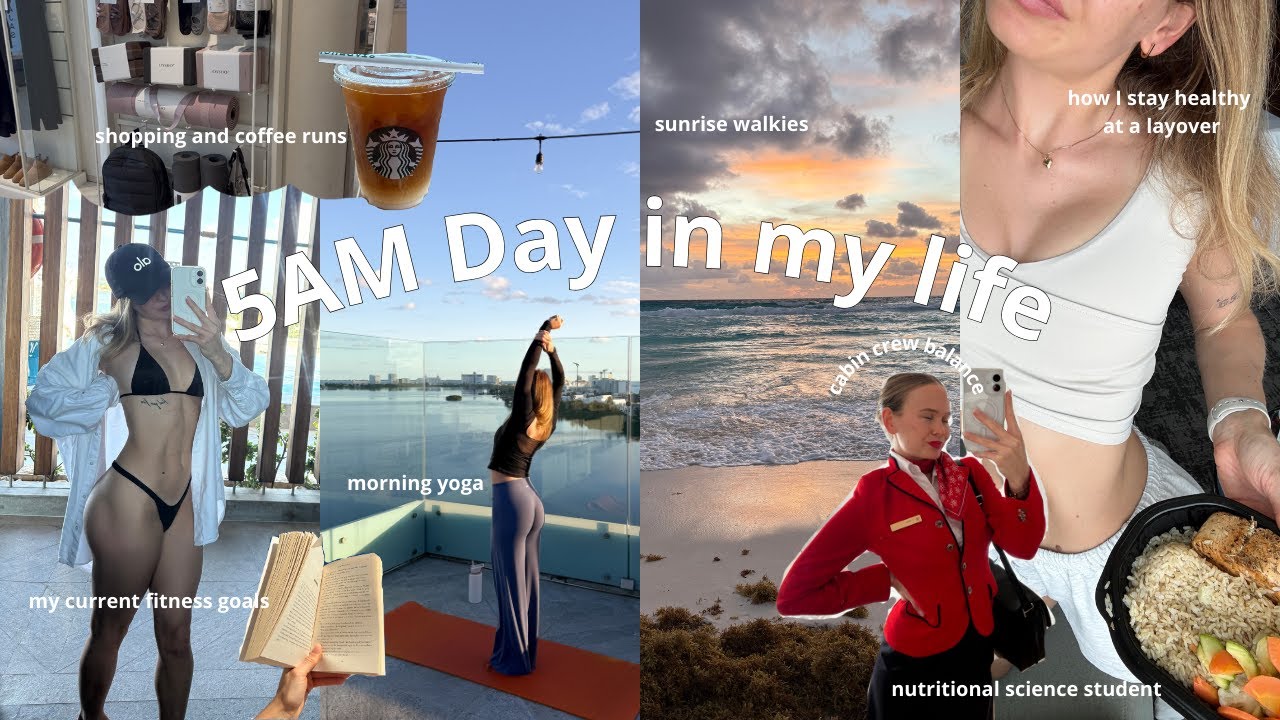 5AM Day in My Life Vlog l Sunrise, Morning Yoga, Shopping, What I eat & My Current Fitness Goals