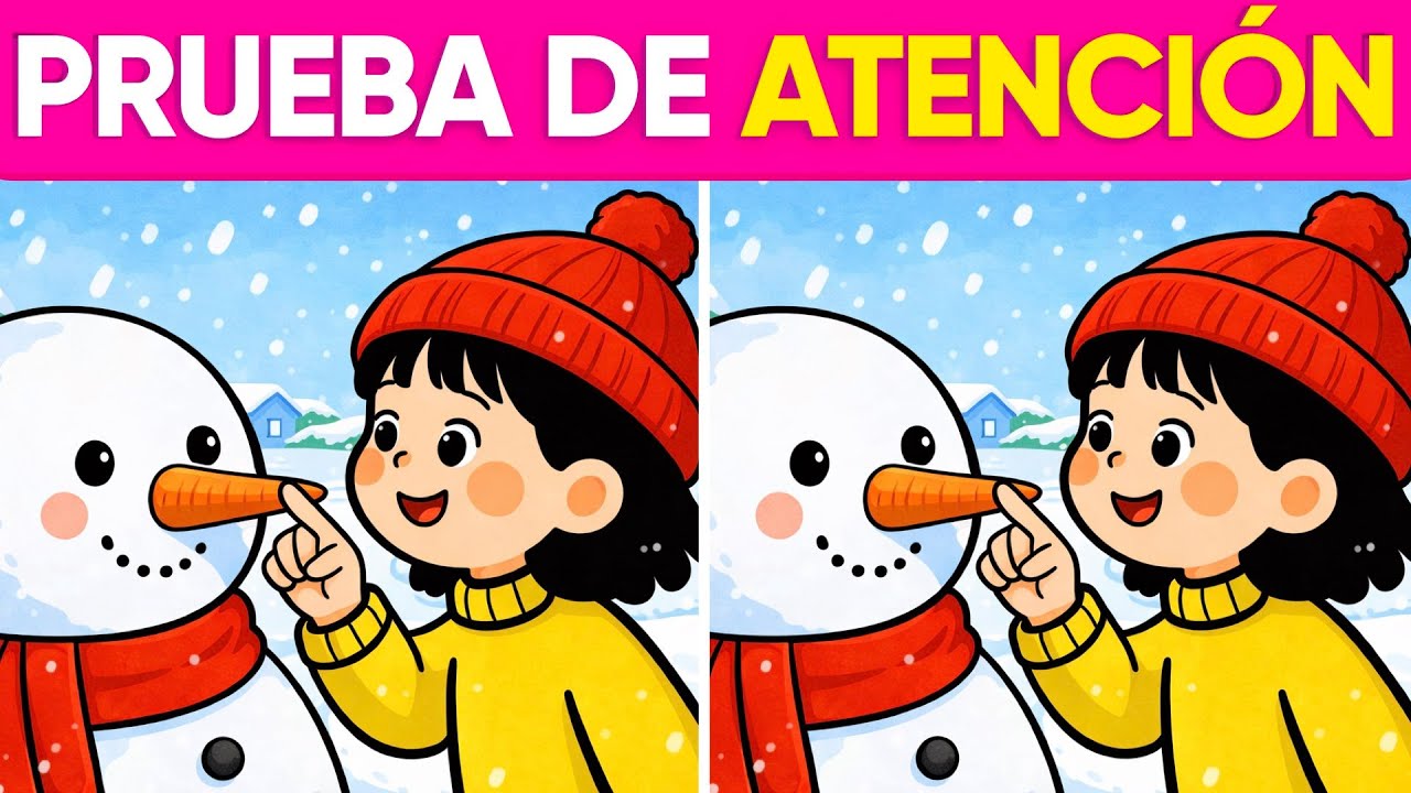 Ejercicio COGNITIVO de Observación 👧🏼⛄️ SPOT THE 3 DIFFERENCES 🧠🦊 MENTAL QUIZ