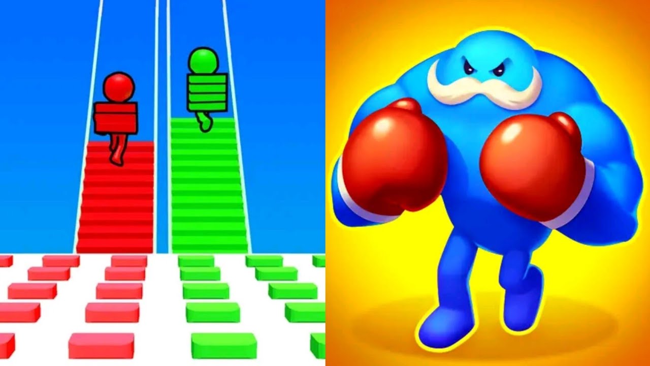 Bridge Race VS Punchy Race Satisfying ASMR Gameplay (Android,ios) (New Update)
