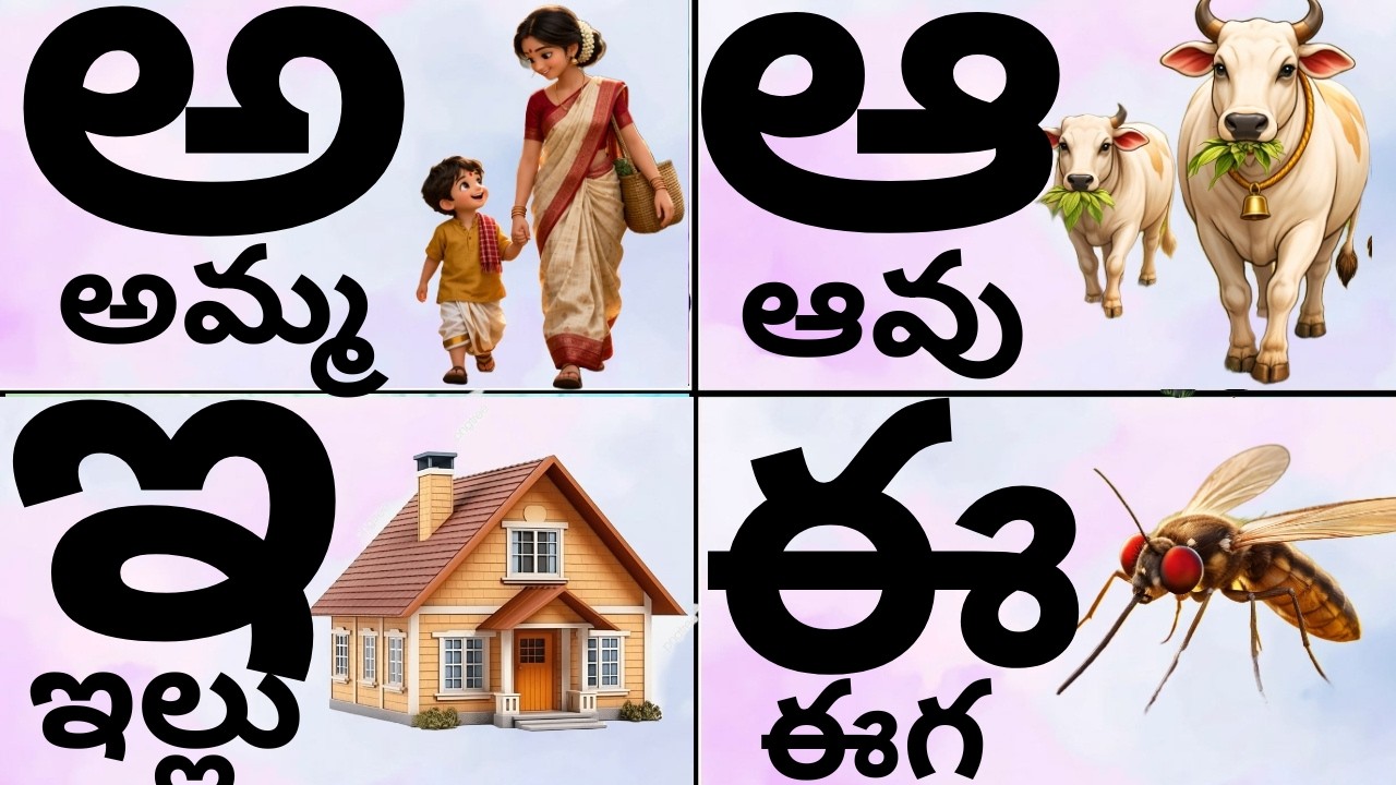 తెలుగు వర్ణమాల | అ - అమ్మ ఆ - ఆవు  |  Telugu varnamala | Telugu aksharalu for kids (2026)