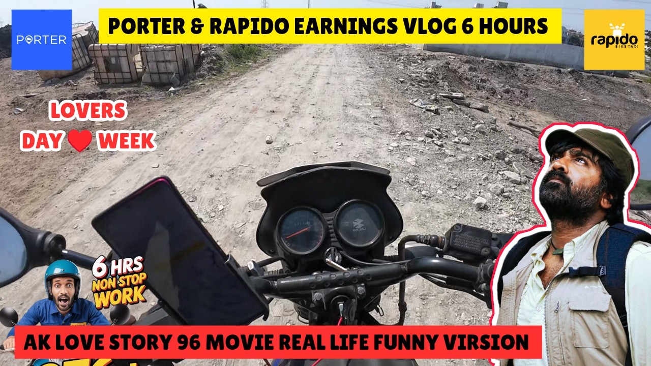 ❤️PORETR & RAPIDO 💵EARNING VLOG | ❤️AK LOVE STORY ONE SIDE #porter #rapido #chennai #lovers