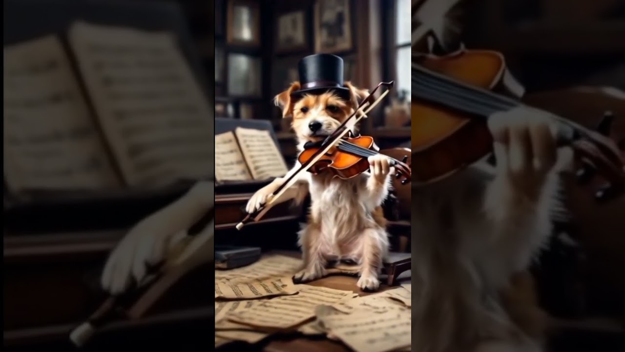 the violin playing of a dog..🥳#shorts #animation