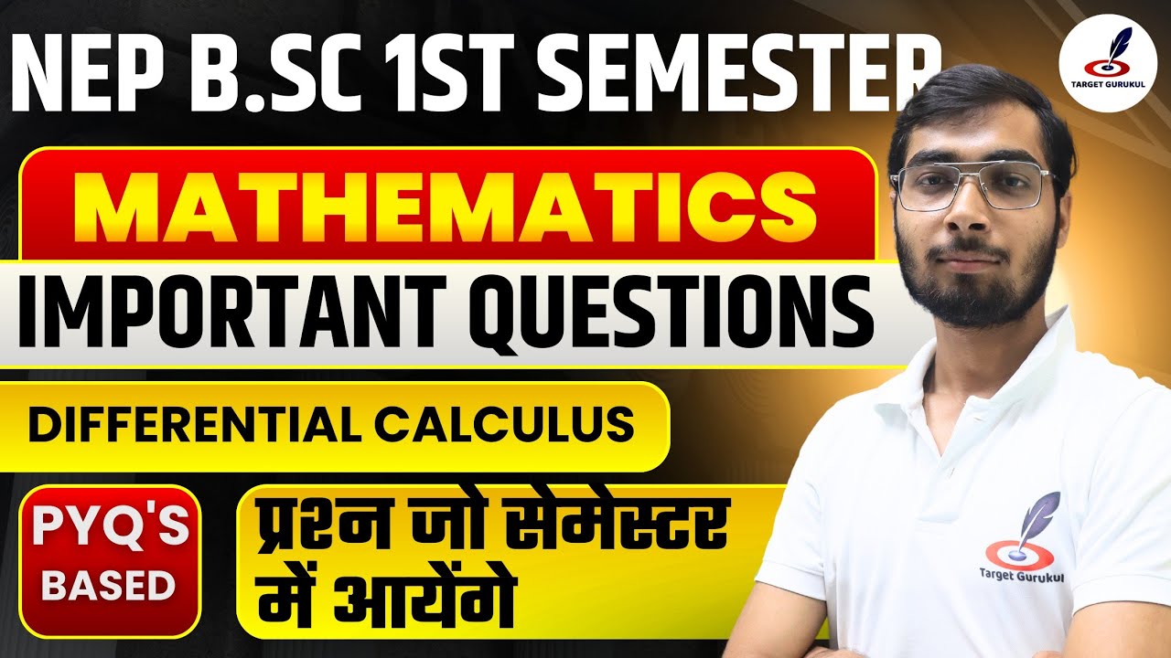 Important Questions Of Differential Calculus | B.Sc Maths 1st Semester Exam | Previous Year Question