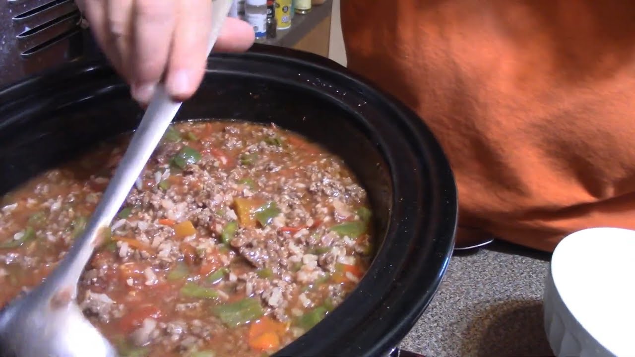 Stuffed Bell Pepper Soup Made In The Crockpot #beefrecipe #soup #crockpot #slowcookerrecipe