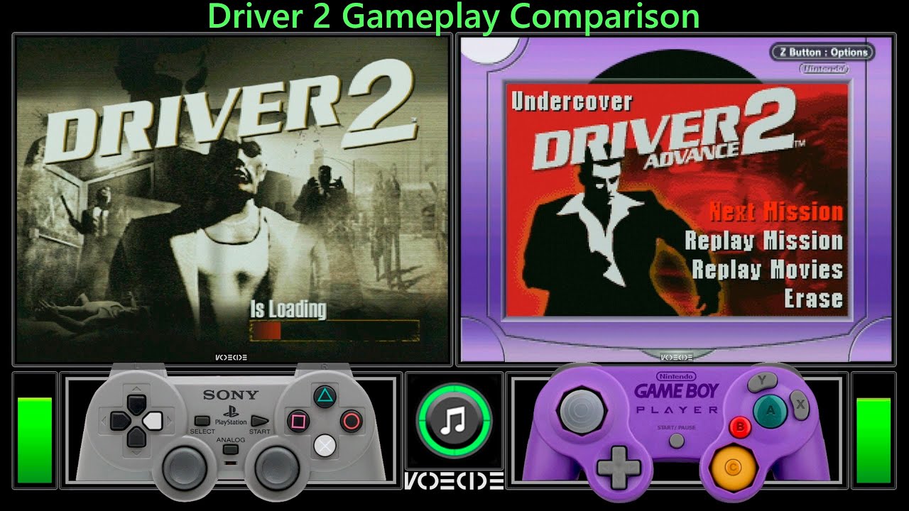 Driver 2 (PlayStation vs GBA) Gameplay Comparison