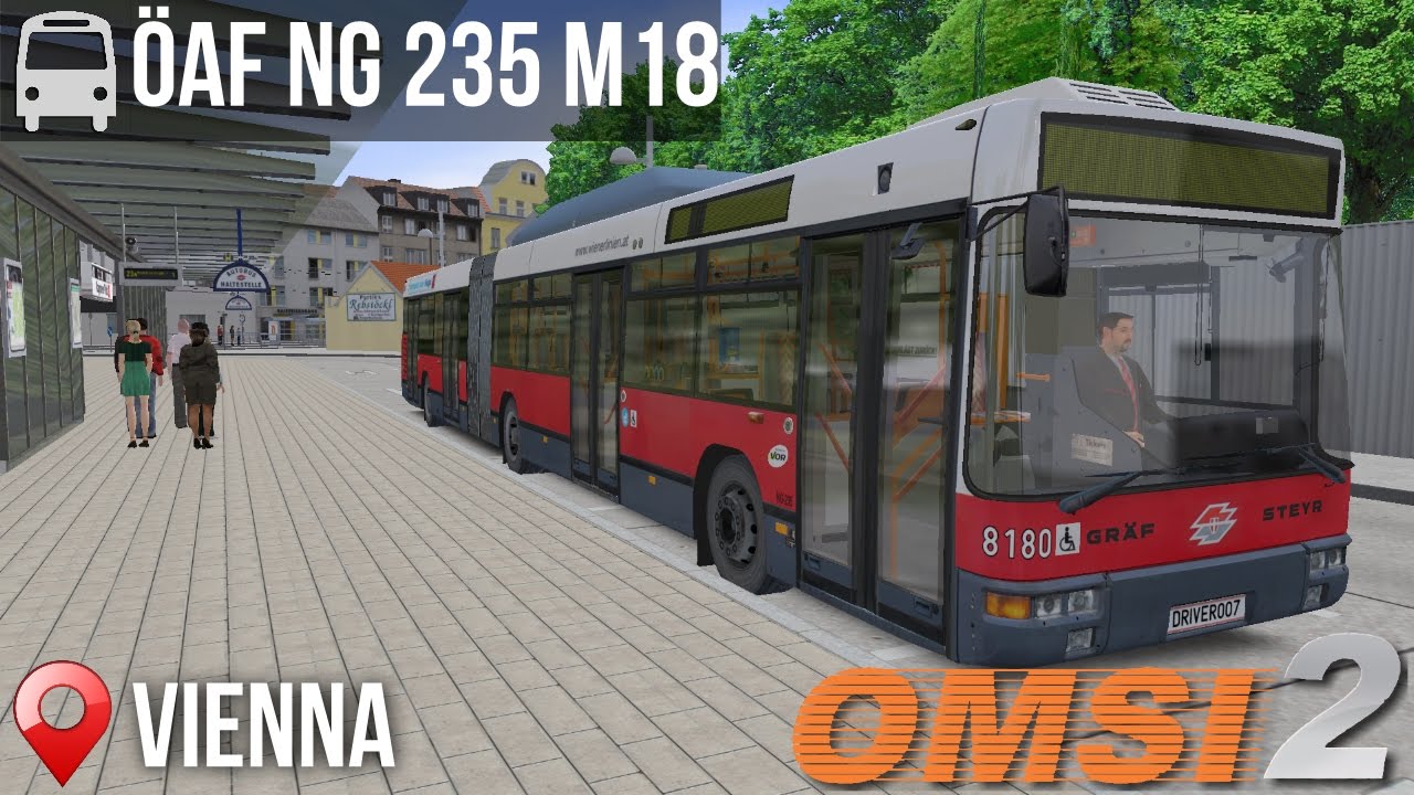 OMSI 2 - Vienna 2, Line 23A (↓), ÖAF NG 235 M18 (Articulated)