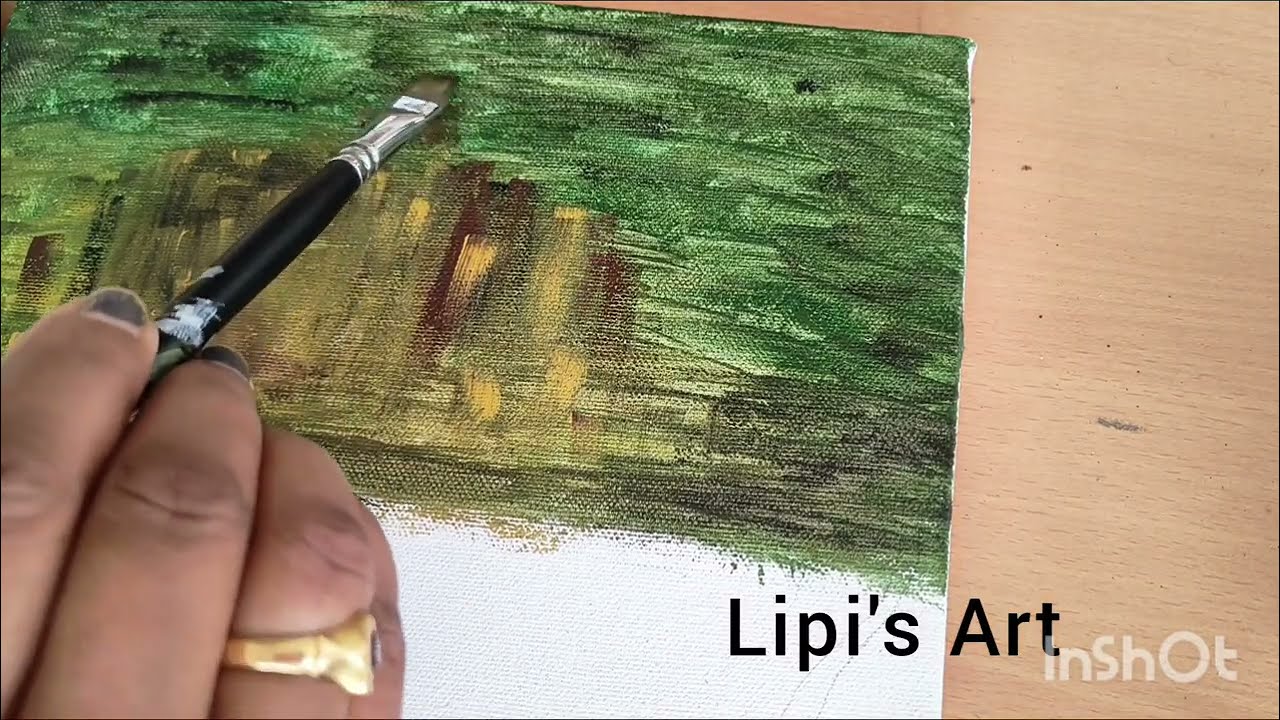 Waterfall painting #beautiful #tree #video #