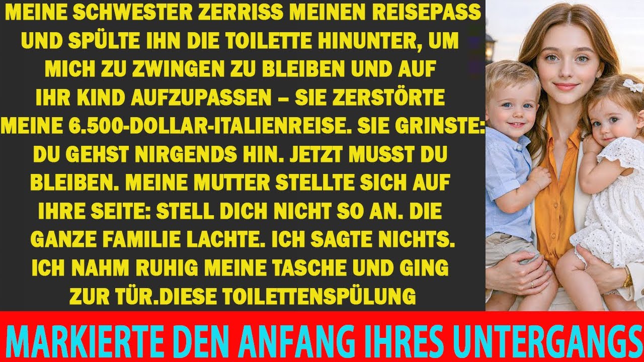 MEINE SCHWESTER ZERRISS MEINEN PASS UND SPÜLTE IHN RUNTER, UM MICH ZU HALTEN— ITALIENREISE ZERSTÖRT…