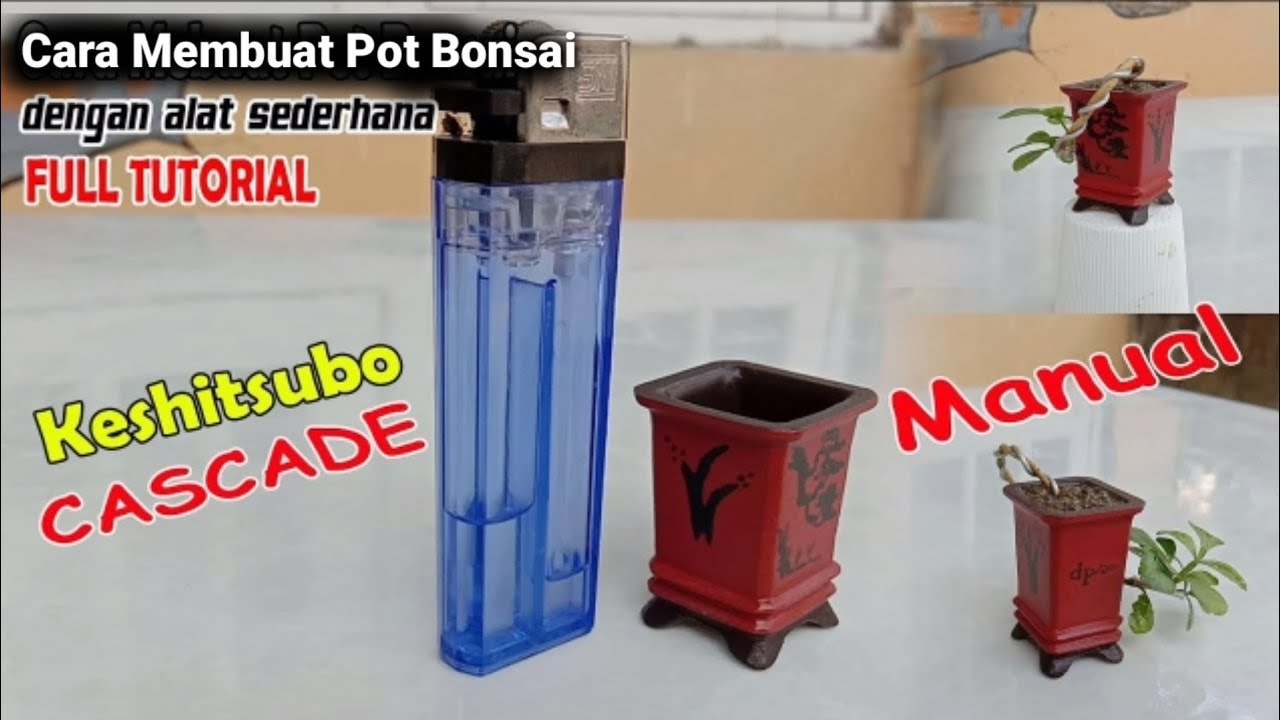CARA MEMBUAT POT BONSAI CASCADE KESHITSUBO || SUPER MINI