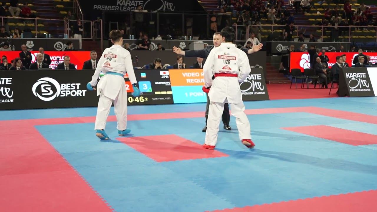 K1 Rome 2026: semi final Kumite male -60kg Mekhriddin Turakhonov (UZB) vs Hiromu Hashimoto (JPN)