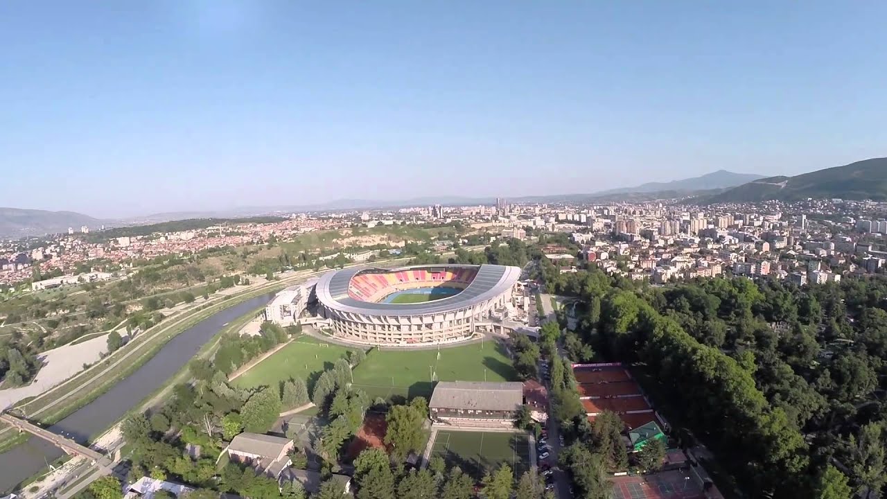 Aerial footage City Park Skopje