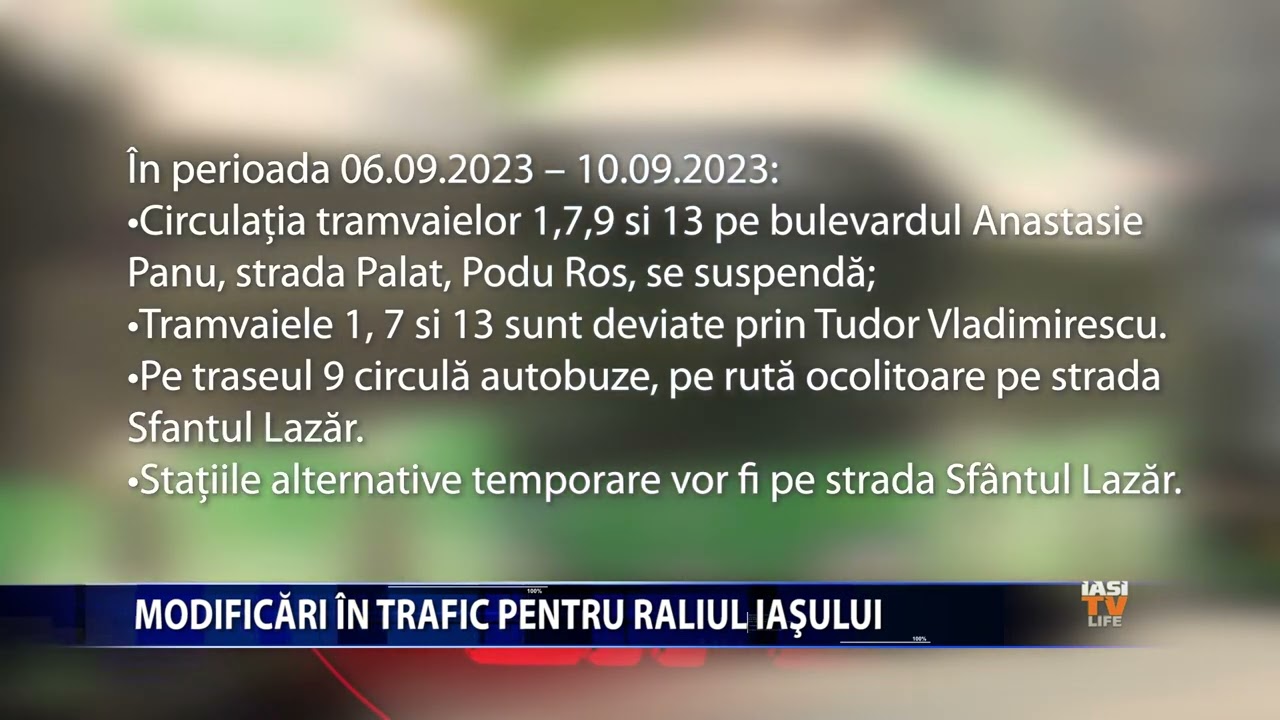 MODIFICARI IN TRAFIC DE RALIUL IASULUI