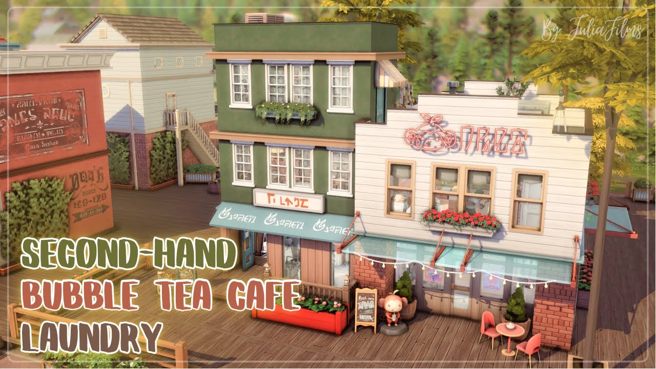 Секонд-Хенд🧥 Прачечная🧦 Кафе🍵 │Строительство│Bubble Tea Shop│SpeedBuild│NO CC [The Sims 4]