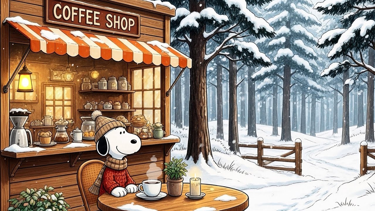 ☕ Snoopy&rsquo;s Winter Caf&eacute; ❄️ Chill Lofi Winter Music to Study & Calm ✨ Relaxing Lofi Moments