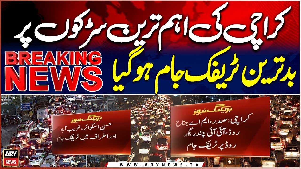 Heavy Traffic Jam In Karachi - Breaking News - Karachi Traffic Jam