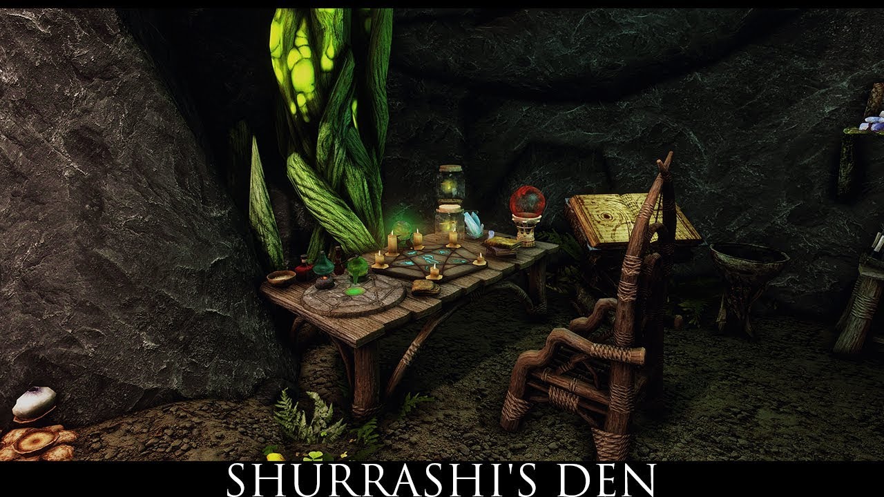 Skyrim SE Mods: Shurrashi's Den - Tribal Styled Player Home SSE