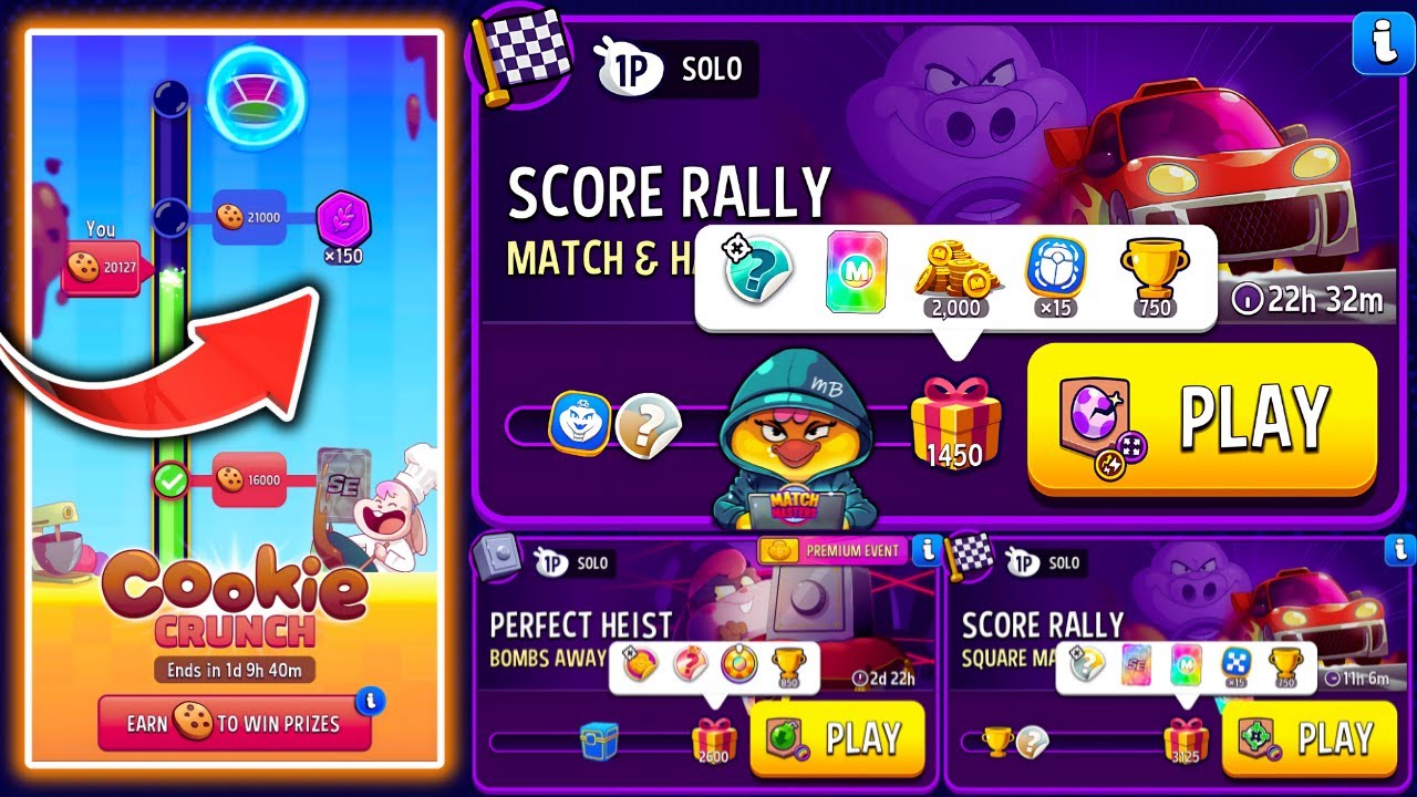 COOKIE CRUNCH TOP: 150 TOKENS🔥 x3 Solo: Match & Hatch // Bombs Away // Square Match