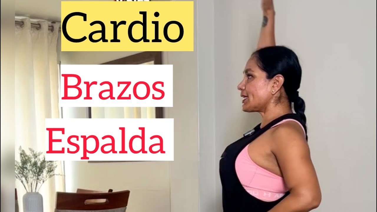 CARDIO PARA REAFIRMAR BRAZOS Y ESPALDA SIN IMPACTO (solo con un banquito en casa )