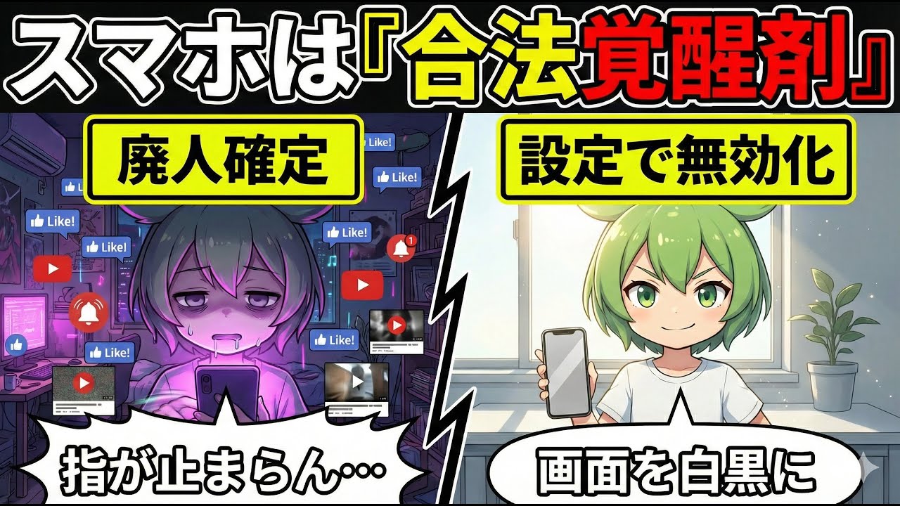 【脳科学】スマホは『合法覚醒剤』です。壊れた脳を３日で全回復させる「物理ハック」がこれ。ドーパミン断食【ずんだもん＆ゆっくり解説】