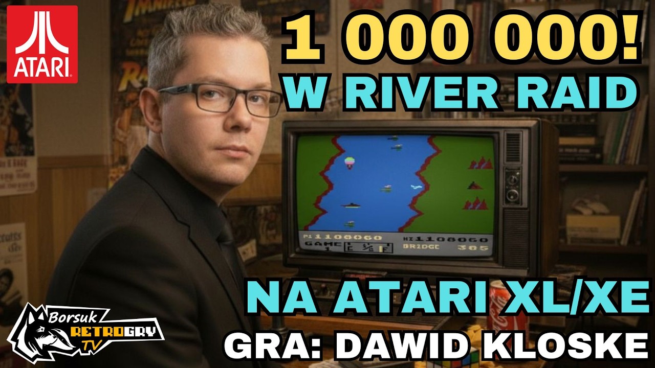 REKORD W RIVER RAID na ATARI XL/XE! - 1000 000! (słownie: milion) punktów robi DAWID KLOSKE! (800XL)