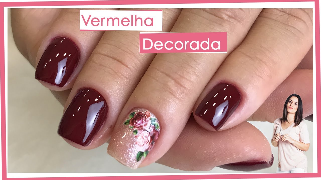 Unhas Vermelhas Decoradas   Faceis de fazer