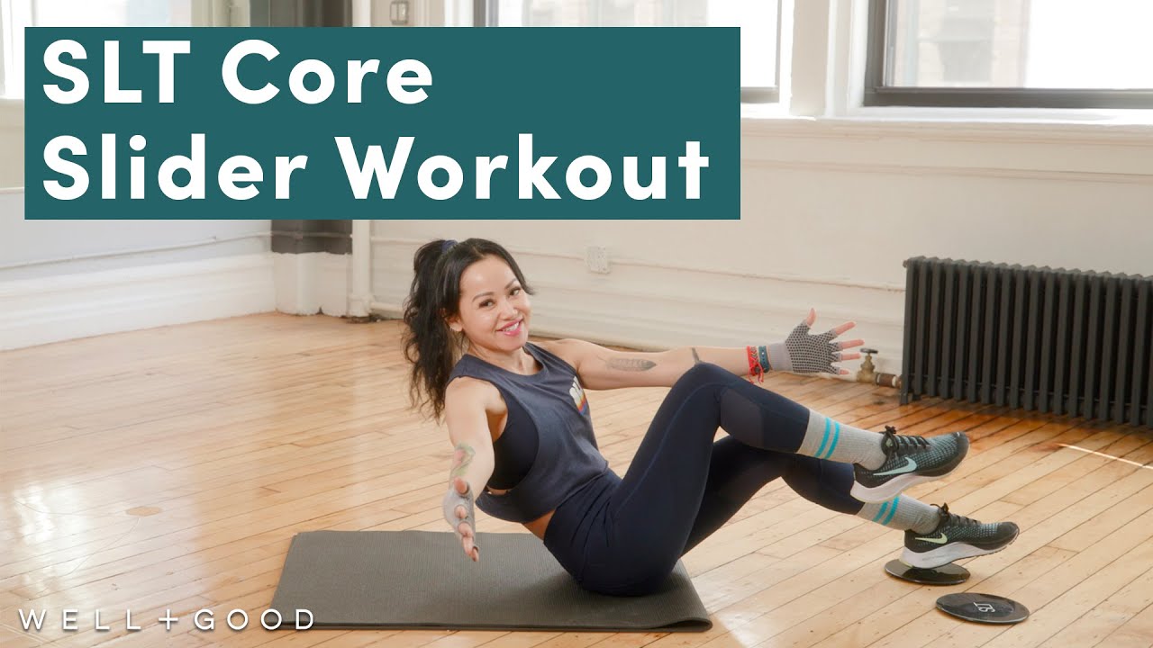 15 Minute Total Core Slider Workout with SLT | Trainer of the Month Club | Well+Good