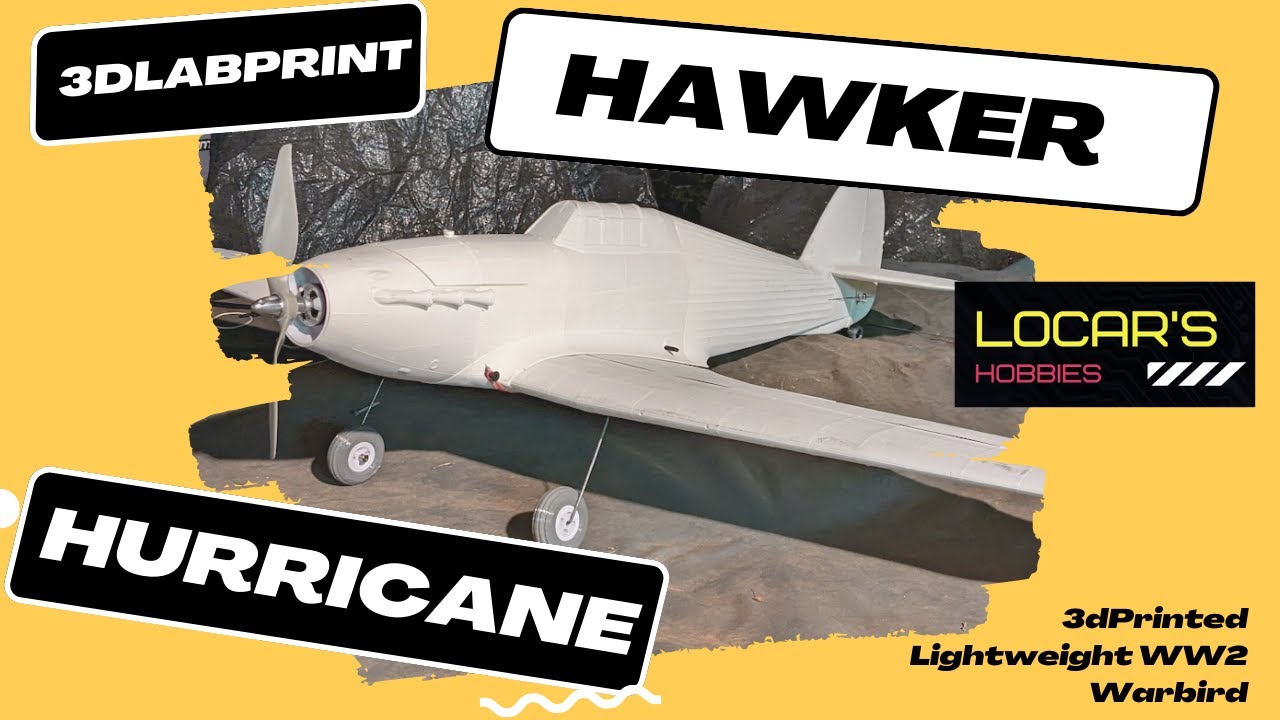 3dLabPrint  Hawker Hurricane 3d printed super light park flyer fun afternoon flight awesome warbird