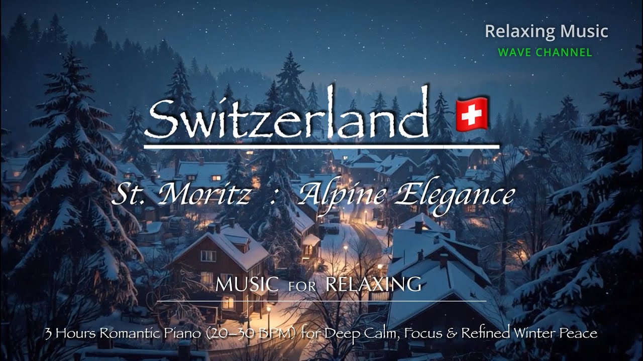St. Moritz : Alpine Elegance | 3 Hours Romantic Piano 20–30 BPM for Deep Calm, Refined Winter Peace