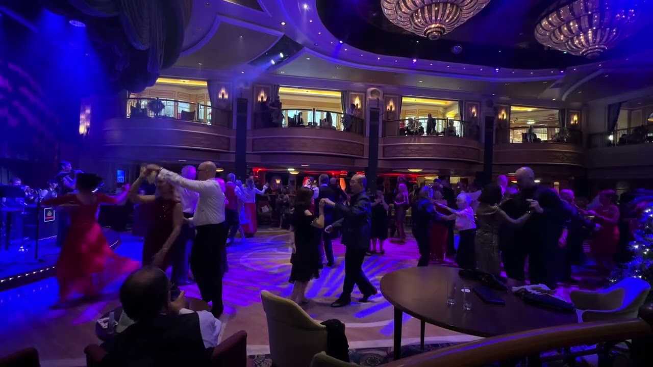 Cunard Queen Elizabeth 2026 New Year Eve Red&Gold Gala. Queens Room Musicians. Besame Mucho