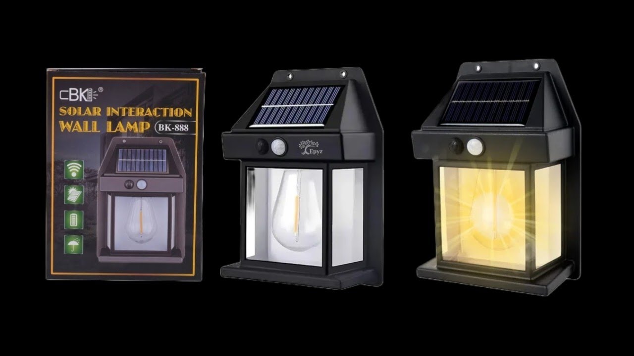 solar interaction wall lamp Unboxing /how to use outdoor lamp and review/bk-888 lamp