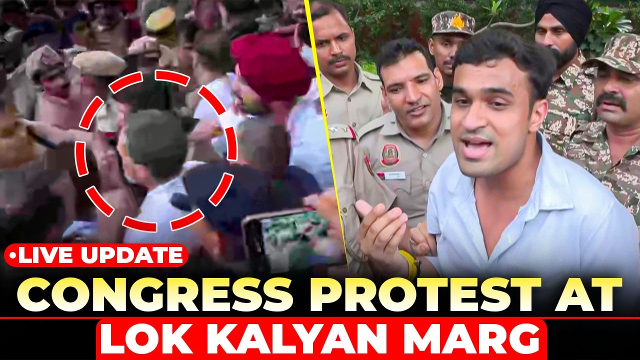BREAKING NEWS: Minor scuffle and verbal spat between congress workers and security forces at LKM