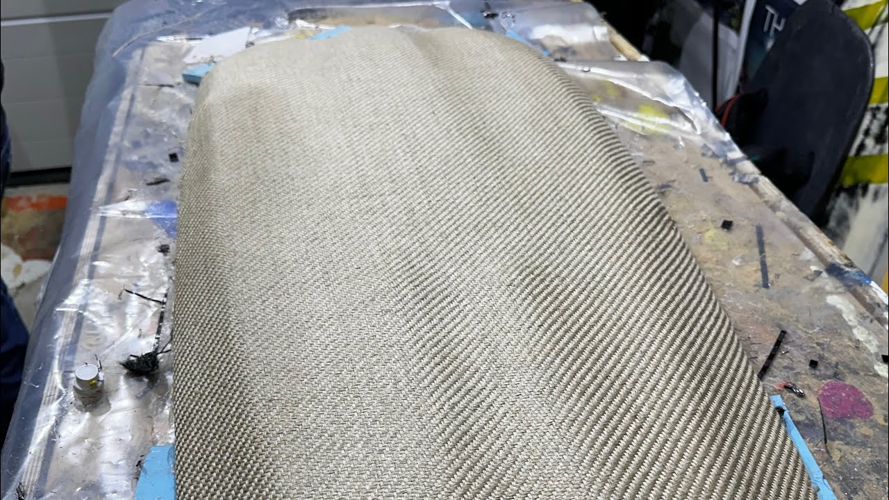STEP2 - BULLET PROOF surfboard and Kiteboard Building process with vacuum infusion technology