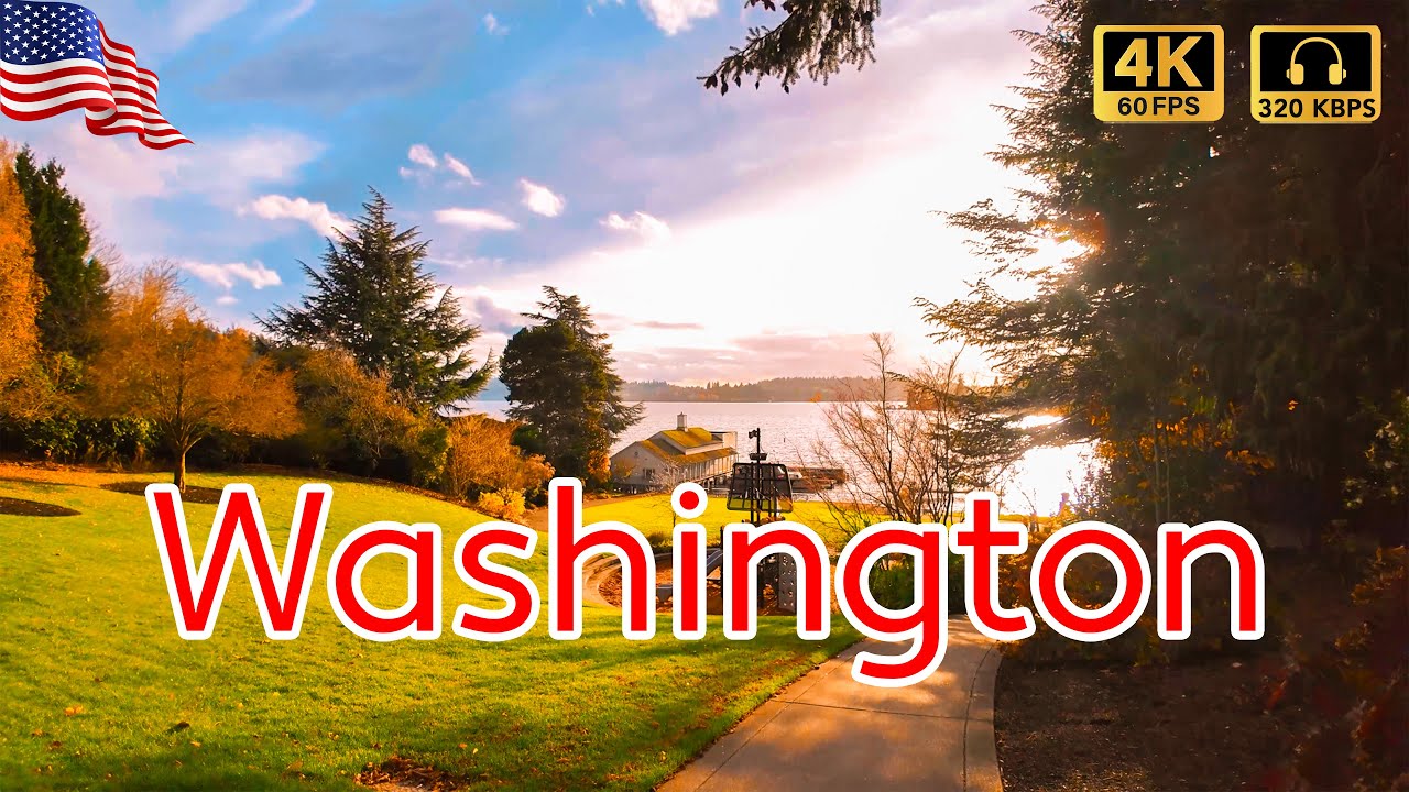 Bellevue Washington Fall Walking | Washington autumn 2024 | Virtual Walking Tour [4K/60fps/HDR]
